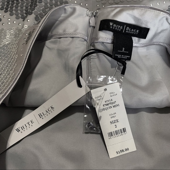 WHITE HOUSE BLACK MARKET Gray Sequin Skirt - Picture 6 of 6